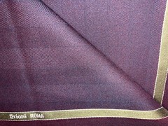 Brioni Suiting Fabric 3.3M, 330g/m, Dk Purple/Red Herringbone US Based Seller