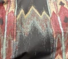 Chevron Southwestern Style Fabric Gray Red Teal Tonal 1 1/2 Yd Zigzag Bargello