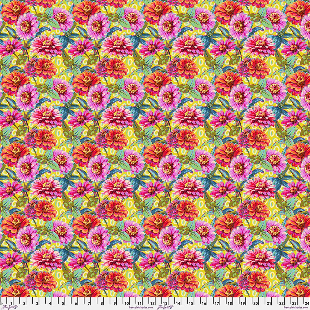 FREE SPIRIT – Festival by Odile Bailloeul – SM Zinnias – Green 1/4yd