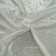 White Crushed Stretch Ice Velvet fabric