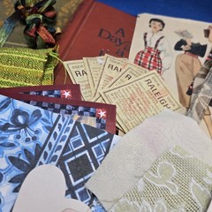 Junk Journal Lot 1Lb Ephemera Trim Lace Fabric Craft Collage Paper Book Cover