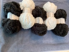 $35 Faux Fur Black x3 and Ivory x 2 Loops and Threads