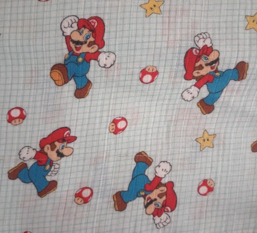 super mario muslin fun fabric 10 x 10 inch new