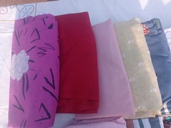 Assorted Fabric Pieces Lot, Multicolor Mixed Colors & Patterns, Crafts