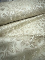 Champagne Damask Jacquard Brocade Fabric (116in.) Sold By The Yard