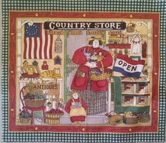 “Country Store”~ by Deb Strain for Moda ~ Cotton Fabric Panel ~ 12″x9.5”