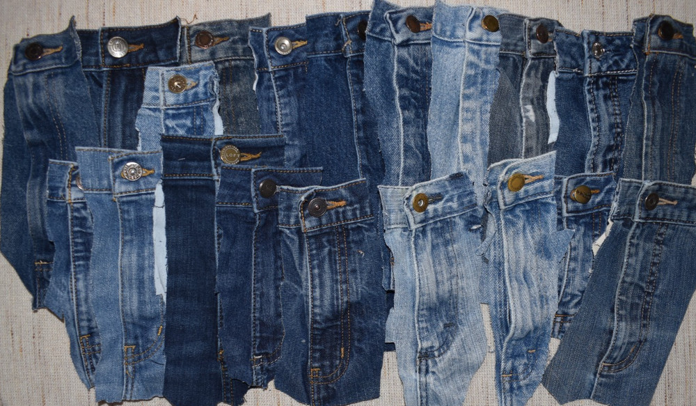 Denim Blue Jean Zippers LOT buttons DIY Sewing Quilting Craft Upcycle 20 pieces