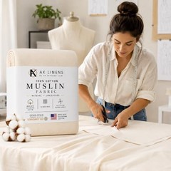 AK TRADING CO. Muslin Fabric/Textile Unbleached – Draping Fabric – Natural 10