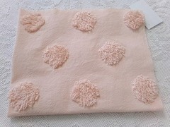 blush pink vtg style chenille bedspread fabric, big dots 18″ x 24″ quilt piece
