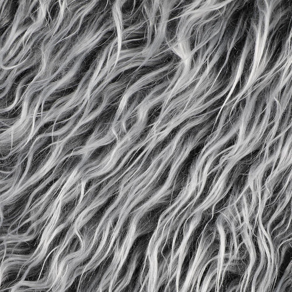 Tatuo 10 x 20 Inch Black Gray Faux Fur Fabric 10 x 20 Inch,