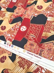 OOP Robert Kaufman D#5279 Oriental Traditions 6 Yards Red and Gold 43″