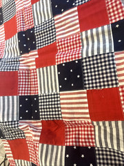 Patriotic Patchwork Cotton Fabric Red White Blue 1 Yard