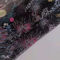 Exquisite Stars universe embroidery lace fabric Star floral Tulle fabric