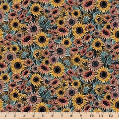 Flower Market Flourishing Flowers 100% Cotton Fabric By half yard