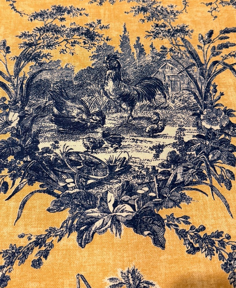 Vintage Waverly La Petite Ferme Toile French Country Farmhouse cottagecore