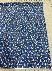 100% Cotton Colorful Thread Spools On Blue Background
