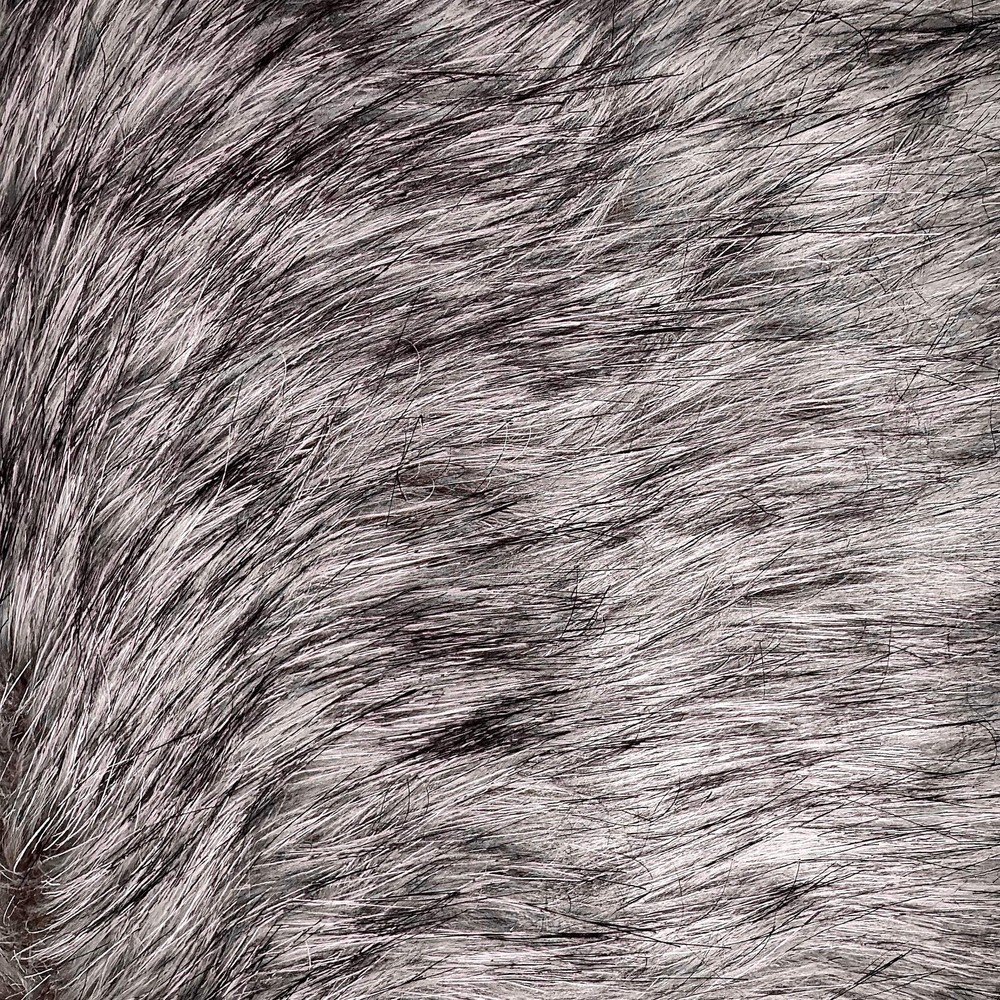 Faux Fur Fabric – Charcoal & Gray(#FFL15) – By the Yard