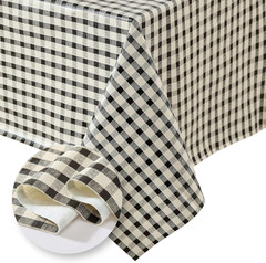 Home Fashions Gingham Check Vinyl Fabric – 3 Yard Cut, Protective Table Cover fo