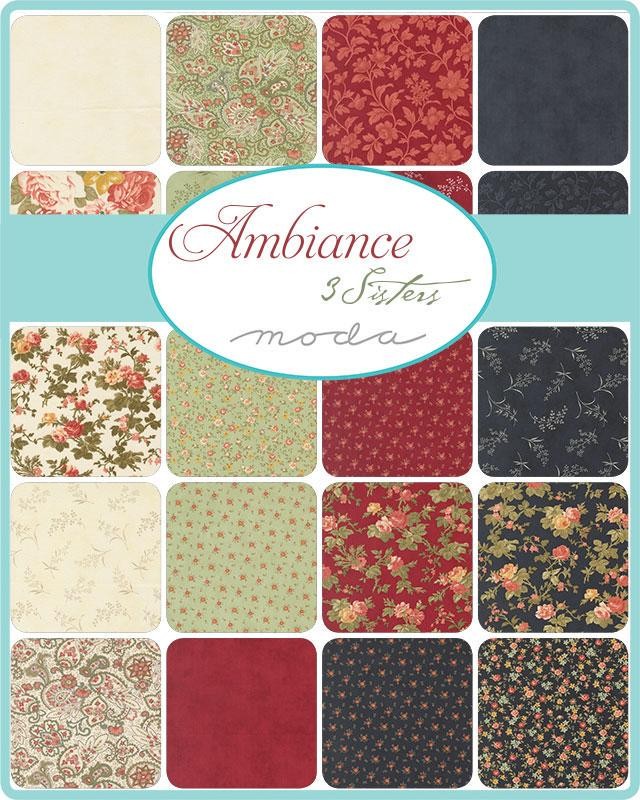 3 Sisters Ambiance Charm Pack, 5″ Fabric Squares, Moda Fabric, Floral Flowers,