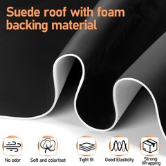 Suede Headliner Fabric Black 98 x 60 Inches with 4mm Thick Foam Backed Headli…