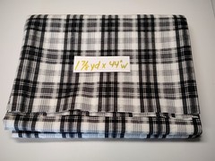 Black & White Plaid Cotton Blend Seersucker Fabric – 44″ Wide x 1 7/8 Yards