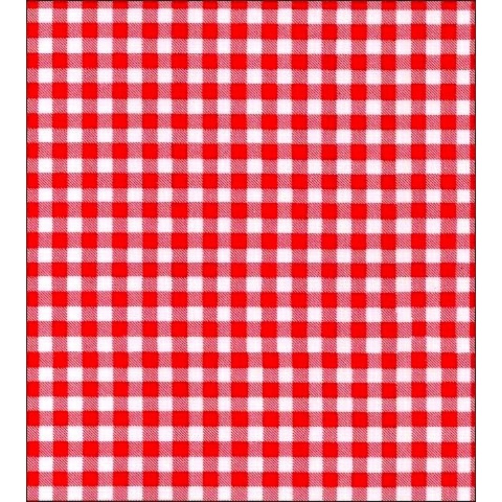 Gingham Red Oilcloth Fabric By The Roll (12 Yards)