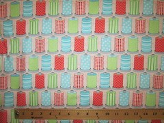 THREAD SPOOLS SEWING ITEMS BRIGHT COTTON FABRIC FQ