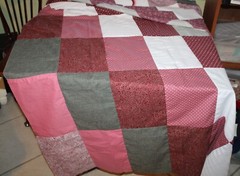 Mauve Pink Floral Cotton Fabric Unfinished Blanket Quilt Top – 51×90