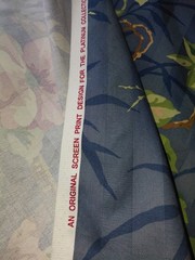 Richloom Platinum Collection Blue Stripe Floral Birds Fabric 6+ Yds NEW Charming