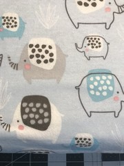 Dotty Elephants Baby Blue Super Snuggle Cotton Flannel Fabric BTY