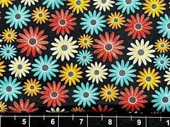 Tina Scrap 9″x21″ Daisy Flowers Packed Garden Bouquet Floral Cotton Fabric