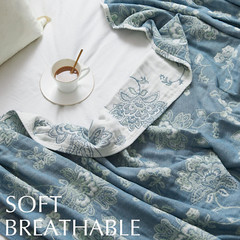 Boho 100% Cotton Muslin Twin Blanket 60×80 Soft Floral Reversible Throw