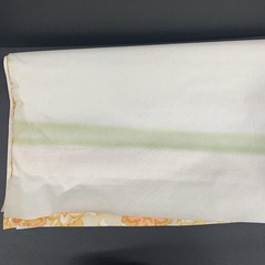 Vinyl Sheet Vintage 54”x45” Material Raw Edges Floral Yellow Orange Table Cover