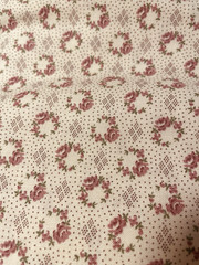 Vintage Light Pink Calico Cotton Quilt Fabric Cabbage Rose BTHY