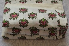 NO TARRIF CHARGES 100%✅ZK_172 Hand Block Floral Print 100%Cotton 10 Yard Fabric