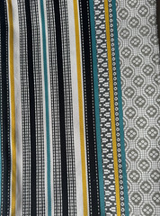 Clarke&Clarke Paradiso Gold/Aqua Designer Fabric Remnant 24″x24″