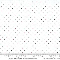 MODA #24106 38M”TWINKLE” PATRIROTIC” MULTI COLORED & METALLIC STARS ON WHITE BTY