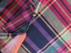 WOVEN MULTICOLOR MADRAS PLAID BLUE RED AQUA PURPLE 3 YARDS