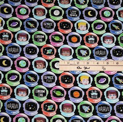Lift Off Space Galaxy I’m an Astronuat Planets Rockets Fabric 1/2 Yard #12602