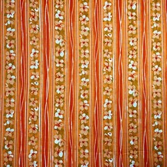Orchids Floral Stripe Fabric Orange by Joann BY THE YARD 100% Cotton