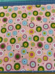 Richlin Fabrics ~100% Cotton Flannel ~ Pink Circles ~ per half yard