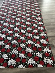 ALEXANDER HENRY 2.5 yards x 42 inches “SKULLS” and Roses 2001 Fabric Quilting