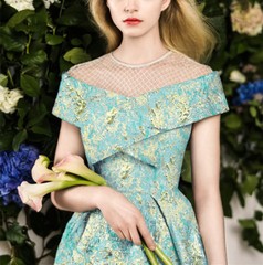 Luxury Gold Floral Jacquard Evening Dress Brocade Damask Costume DIY Fabric 0.5M