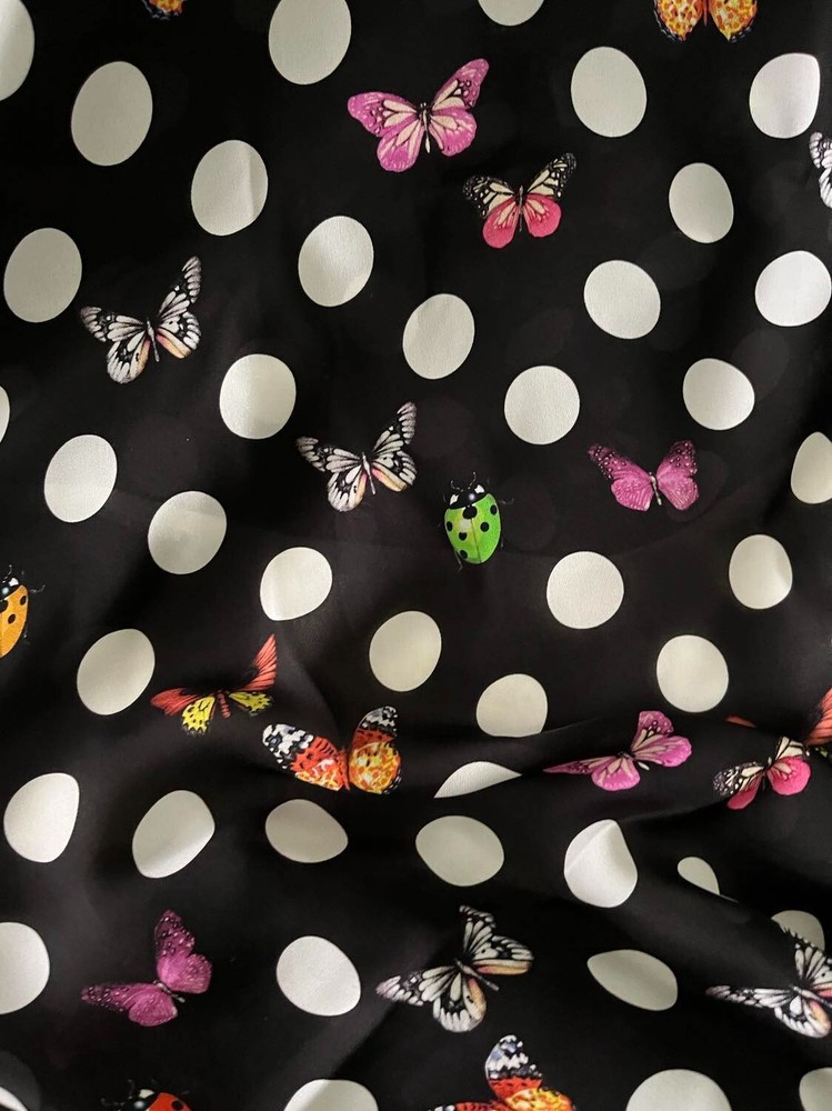 Authentic Top Italian designer Luxury dress fabric. Made in Italy. pure silk