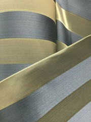 SLATE BLUE GOLD Striped Brocade Upholstery Drapery Fabric (110 in.) Sold BTY
