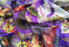 1 yard X 1.35 meter Positional Pattern Mulberry Chiffon Gauze Material For Dress