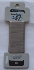 ~ River Silks SILK RIBBON 4mm. COLOR 181 Grey Brown Hand Dyed 5.5 Y Wont run