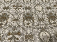 Ivory Gold Brown Silk Chiffon Fabric 40”Width Sold By The Yard