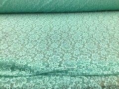 Embroidered Stretch Lace Apparel Fabric Sheer Floral Aquamarine YY510