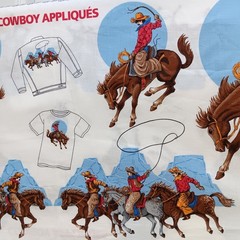 VIP Cranston Print Works Cowboy Appliques Cotton Panel 17″ x 44″